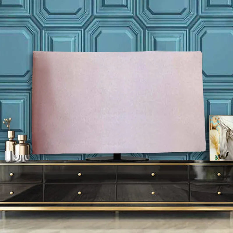 Velvet fabric television cover in pink, black, gray, khaki, dark green, and light blue colours for LCD screens.