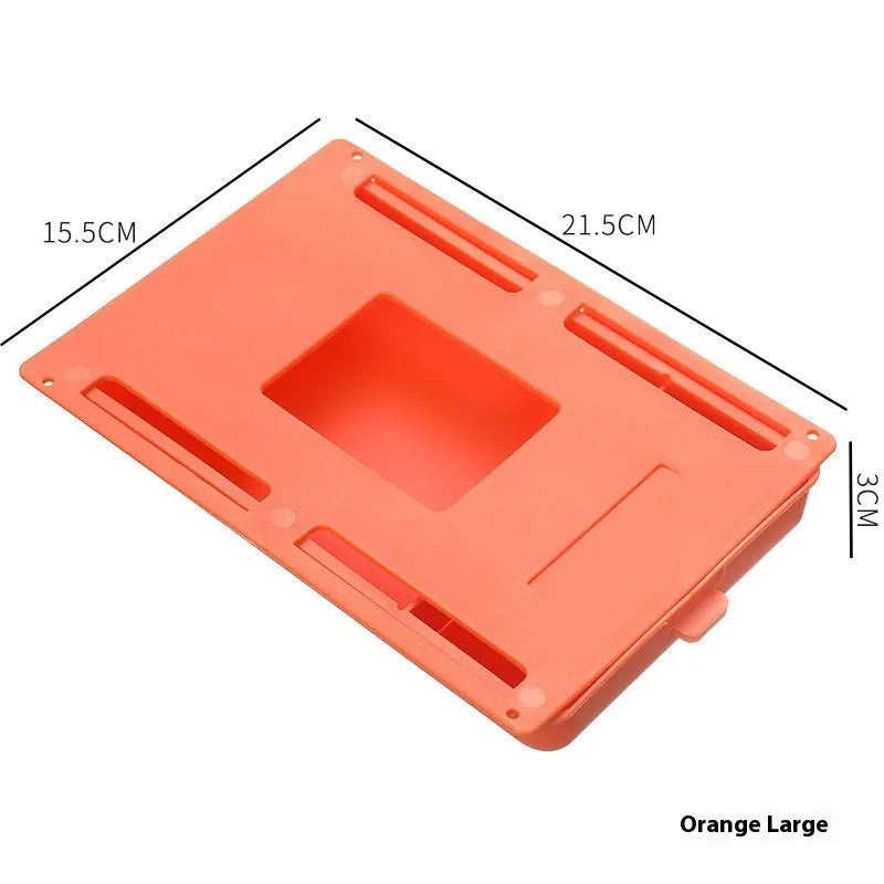 Plastic under table storage drawer with cover and grid compartments in multiple colour options