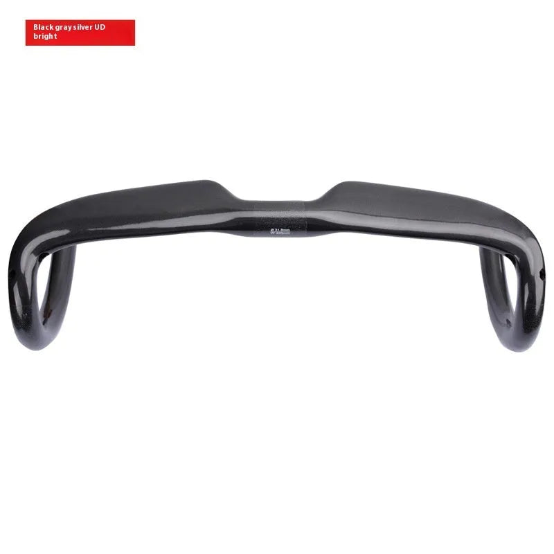 Carbon fibre road bicycle drop handlebar in black grey silver UD finish