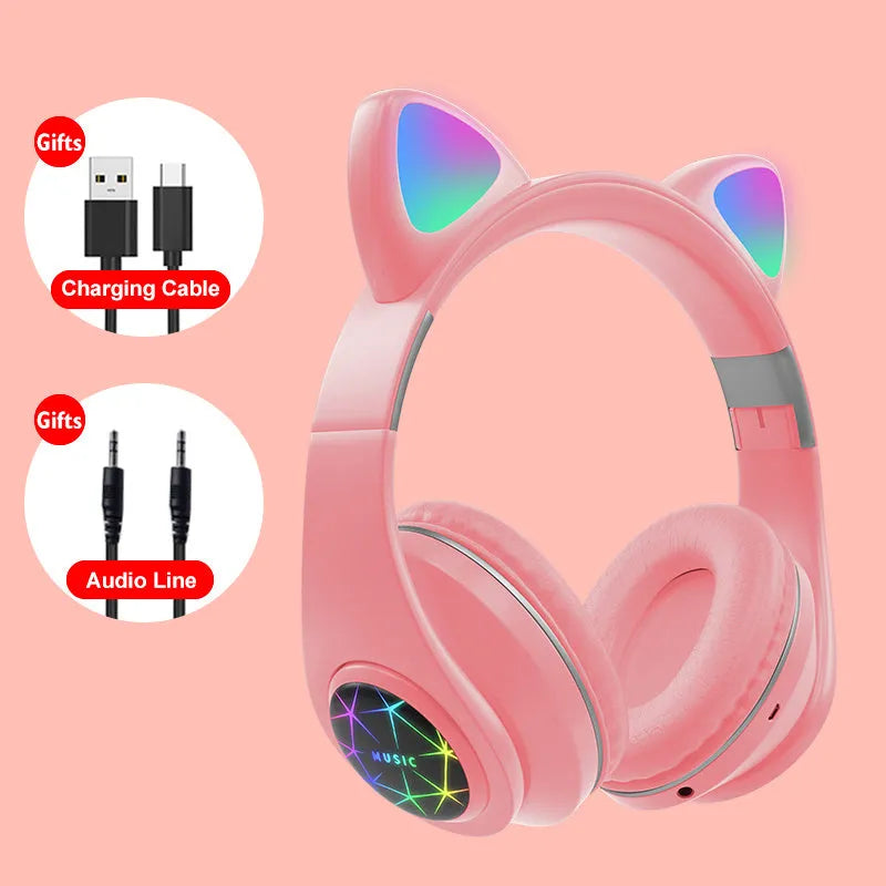 Wireless Bluetooth sports headphones with cat ear design in six colour options