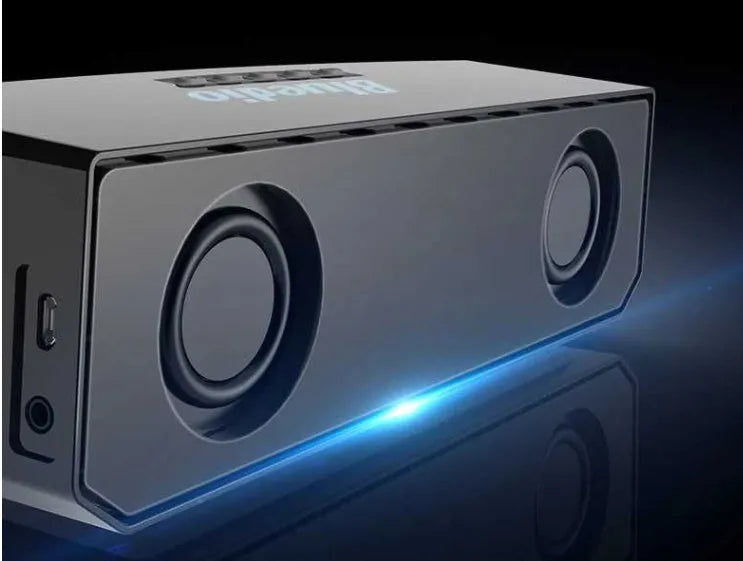 Black BS-6 Bluetooth smart speaker with 52mm driver unit and micro-USB charging port