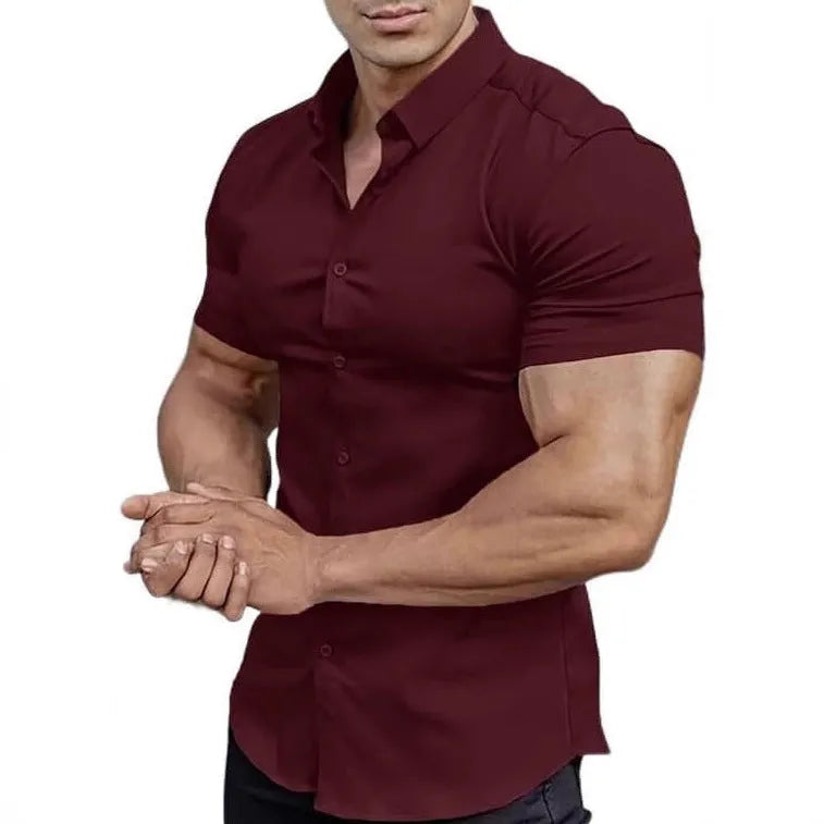 Men's printed short sleeve casual shirt in polyester fibre available in multiple colours and sizes