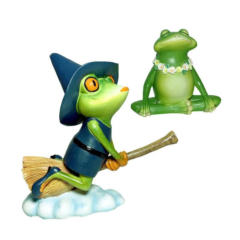 European style magic yoga frog micro landscape ornament in RDW123 colour