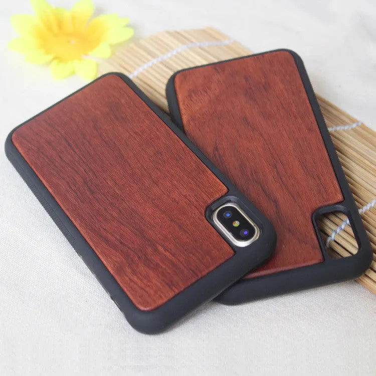 Wooden bamboo phone case with TPU frame for iPhone models