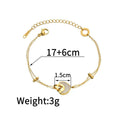 Women's stainless steel resin bracelet with double layer heart design in ins style