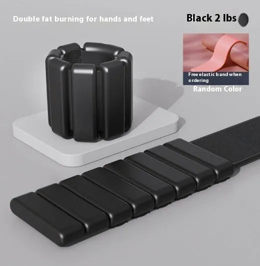 Silicone weight-bearing fitness bracelet with Velcro fastening in black, blue, gray or pink