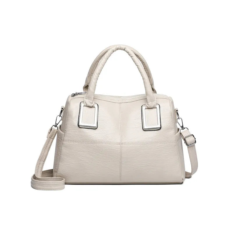 Women's practical shoulder bag in horizontal square shape with large capacity