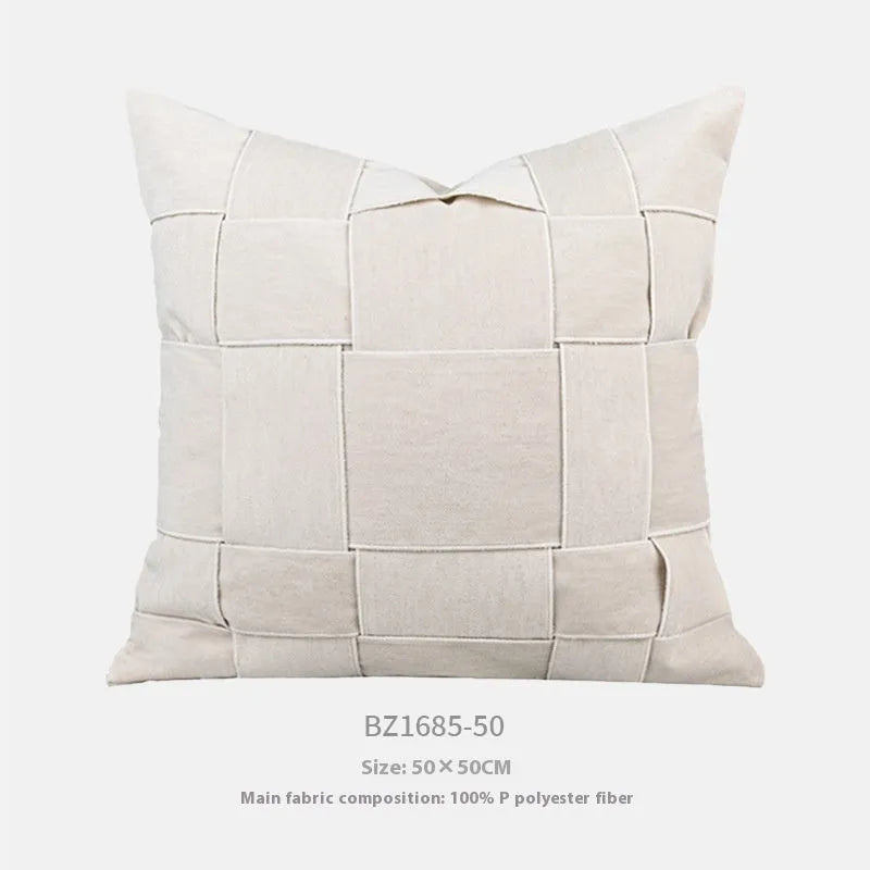 Chenille woven 50x50cm pillow cushion in seven colour options with feather velvet core