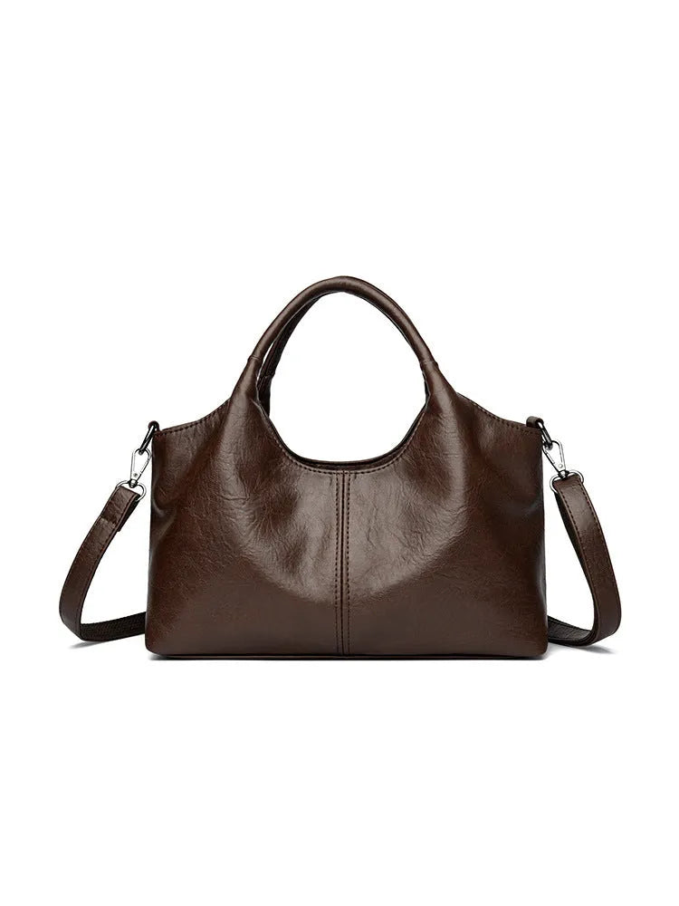 Genuine leather women's cross-body bag in seven colour options with soft texture and large capacity