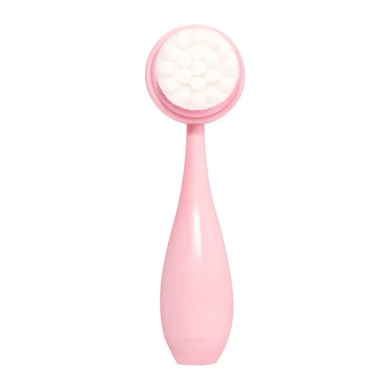 Facial brush set with coral fleece hair band, absorbent headband, and waterproof shower brush in purple colour