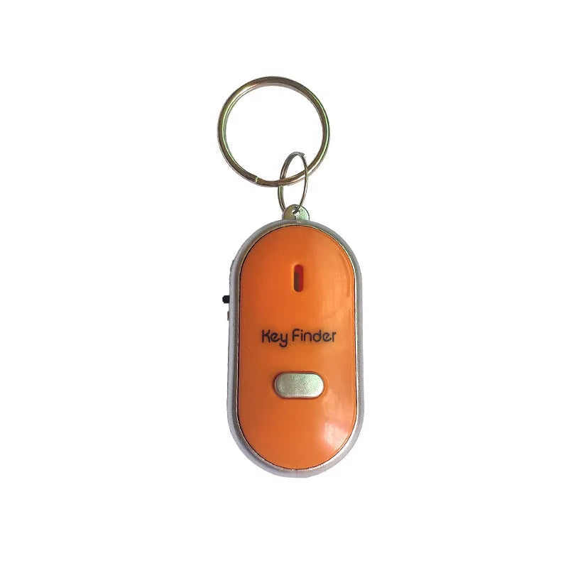 Oval-shaped plastic key finder pendant in red, blue, white, black, and orange colour options.