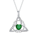 Geometric Celtic knot pendant necklace for women in electroplated copper, showing colour options.