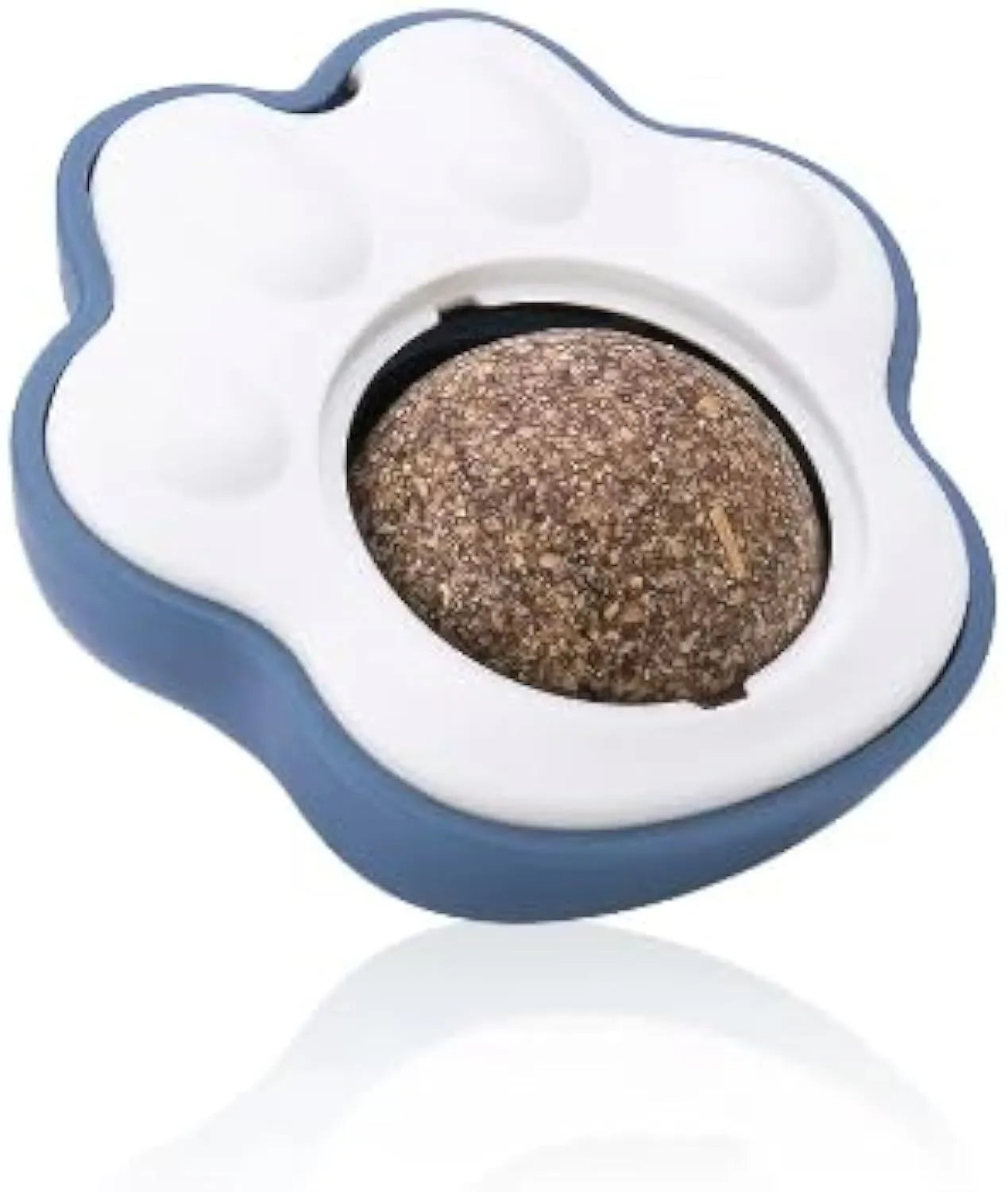Blue catnip ball dental chew toy with edible vine licks for kitten teeth cleaning
