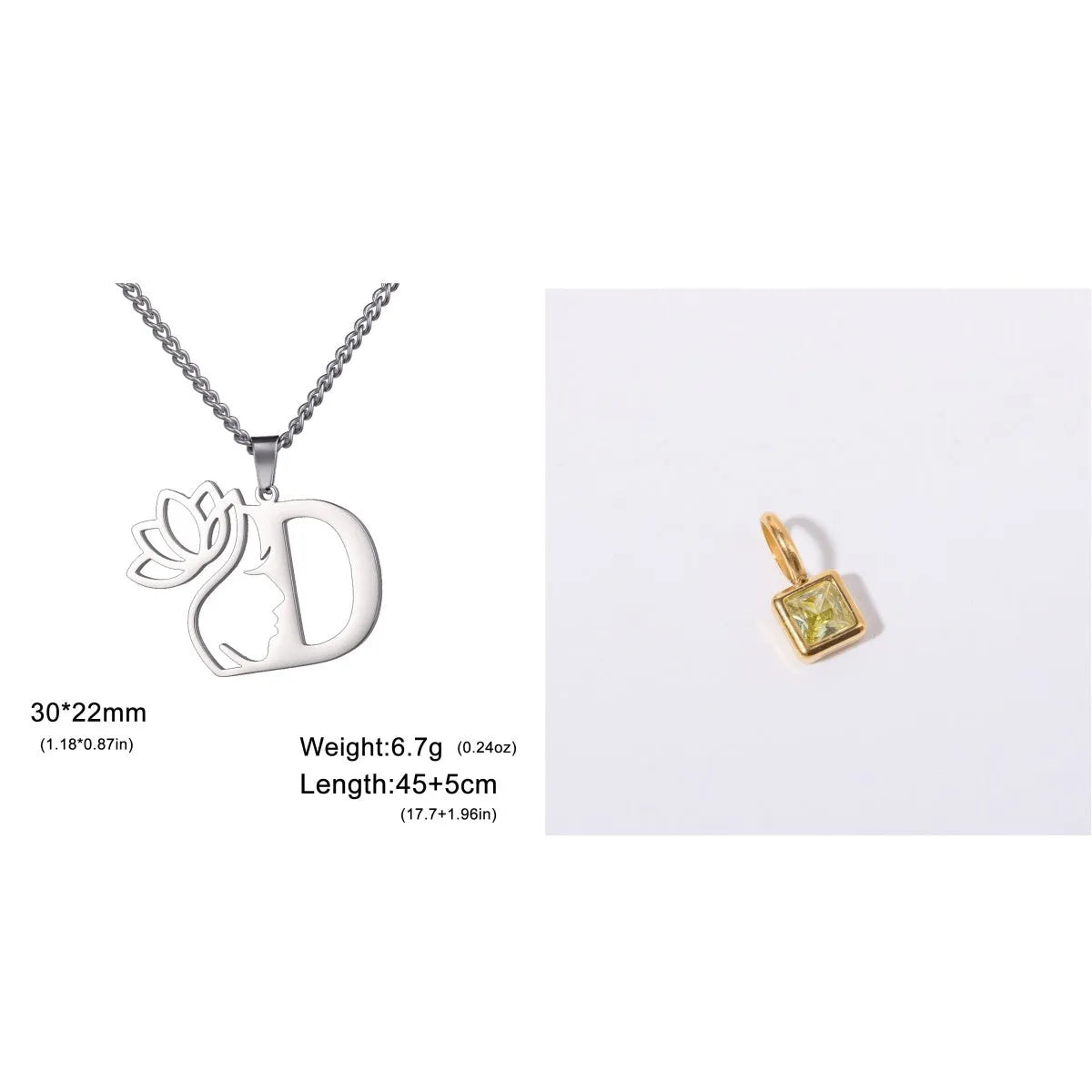 Stainless steel cross chain necklace with electroplated finish and single pendant