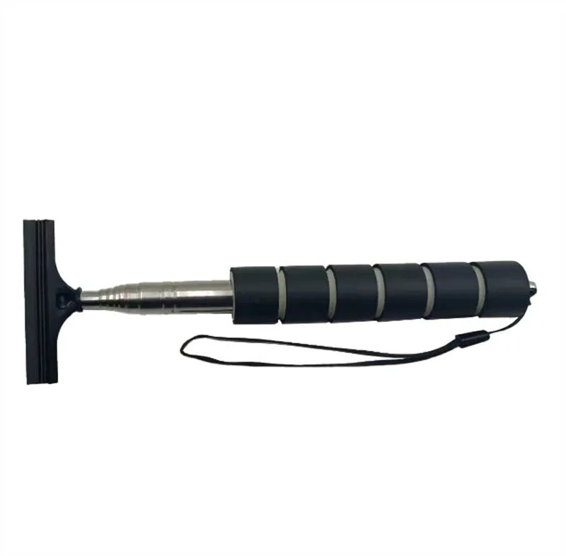 Retractable stainless steel car wiper extended to 100cm with rubber blade, shown in multiple colour options.