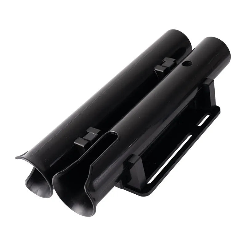 Motorcycle electric bicycle fishing rod rack with double-layer plastic frame construction