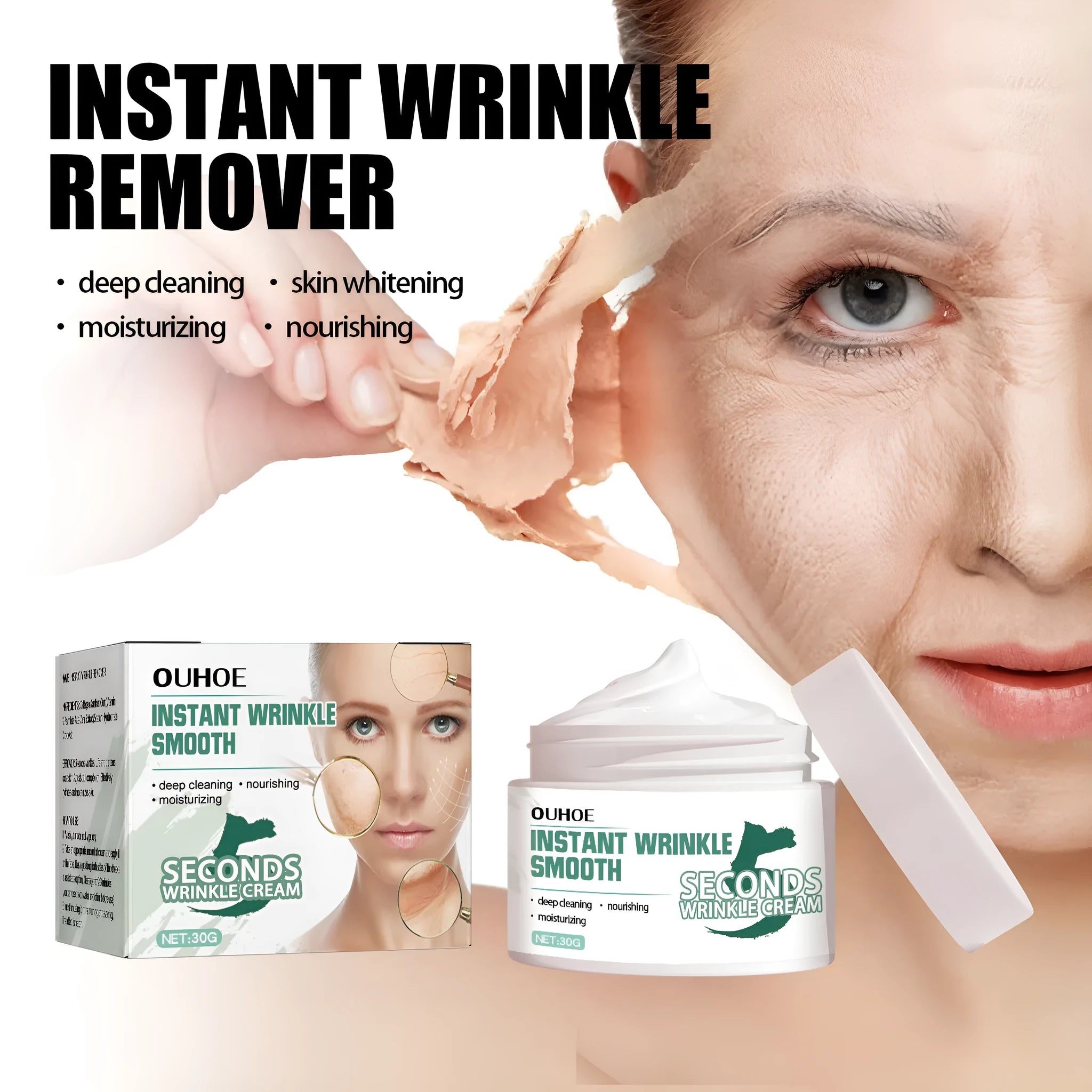 30g jar of anti-ageing anti-wrinkle face cream for hydrating skincare