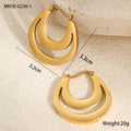 Geometric French earrings with 18K gold plating on stainless steel in minimalist round ring design