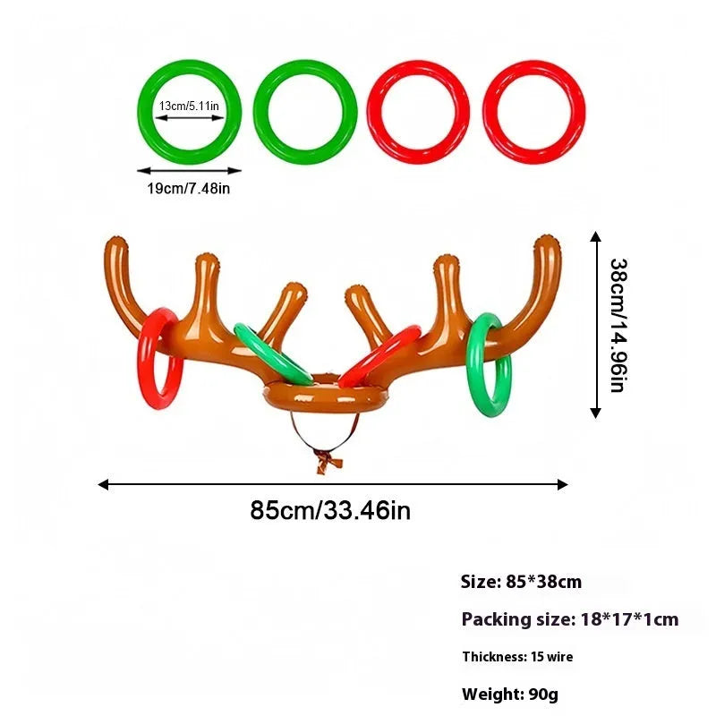 PVC inflatable throwing toy showing octopus, antlers, witch hat, spider, Santa Claus, and rabbit ear styles for Ghost Festival games