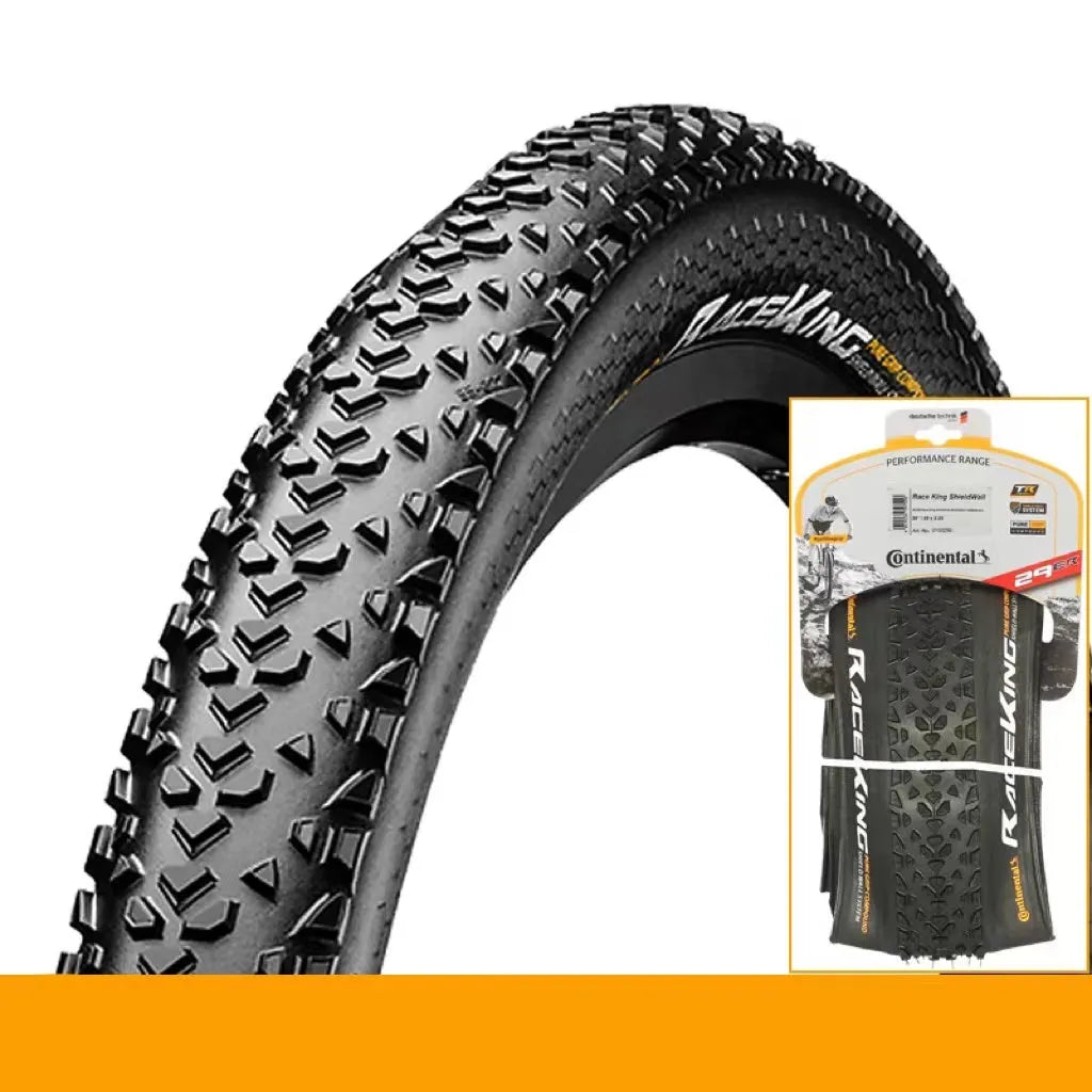 Mountain bike outer tyre showing yellow and white sidewall options for 26, 27.5, and 29-inch wheel sizes.