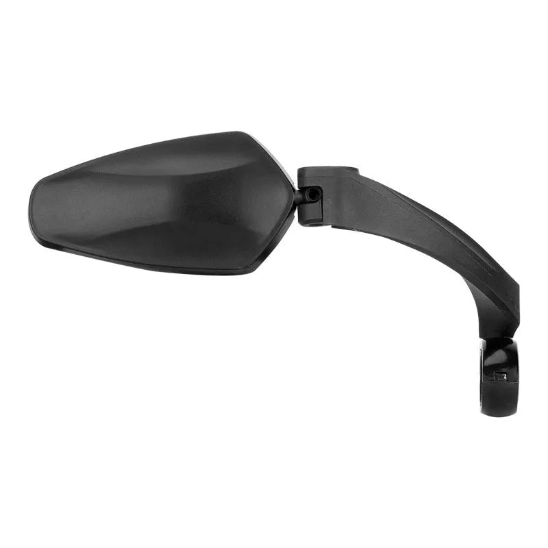 Black acrylic bicycle rearview mirror with rotatable adjustment mechanism