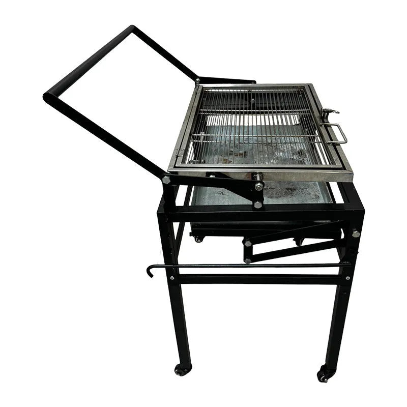 Flip BBQ stove charcoal grill with large oven style and foldable detachable design for outdoor cooking