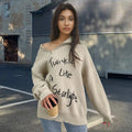 Women's light khaki alpaca wool pullover sweater with diagonal zipper and loose lapel collar