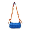 Women's soft nylon pillow-shaped messenger bag in crossbody style with rhombus pattern