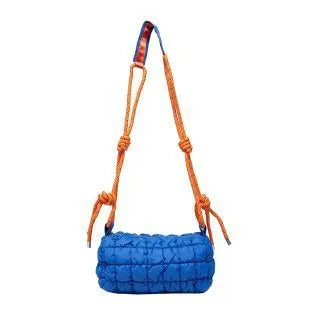 Women's soft nylon pillow-shaped messenger bag in crossbody style with rhombus pattern