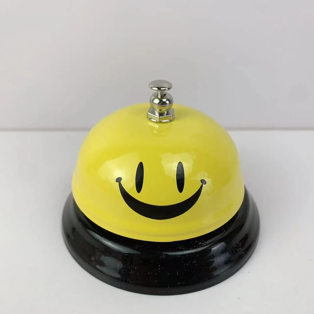 Handheld iron game bell in one of ten colours like red, blue, or green tea, for classroom or restaurant use.