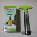 Stainless steel pineapple peeler with black handle and coring blade, 83.7 mm width, shown on white background