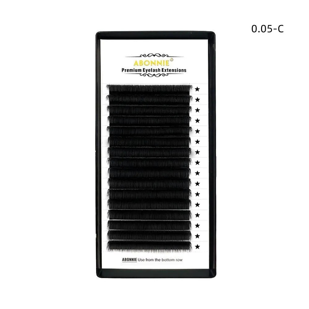 Mink hair false eyelashes on 16-row band in various lengths from 8mm to 18mm