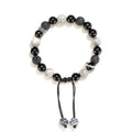Black agate map stone volcanic bracelet with diamond-shaped stones in new Chinese style