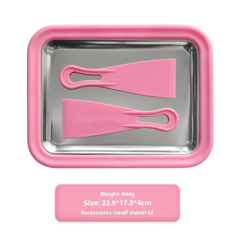 Children's DIY fried yogurt machine in green, pink, white, or rose red with aluminium gasket.