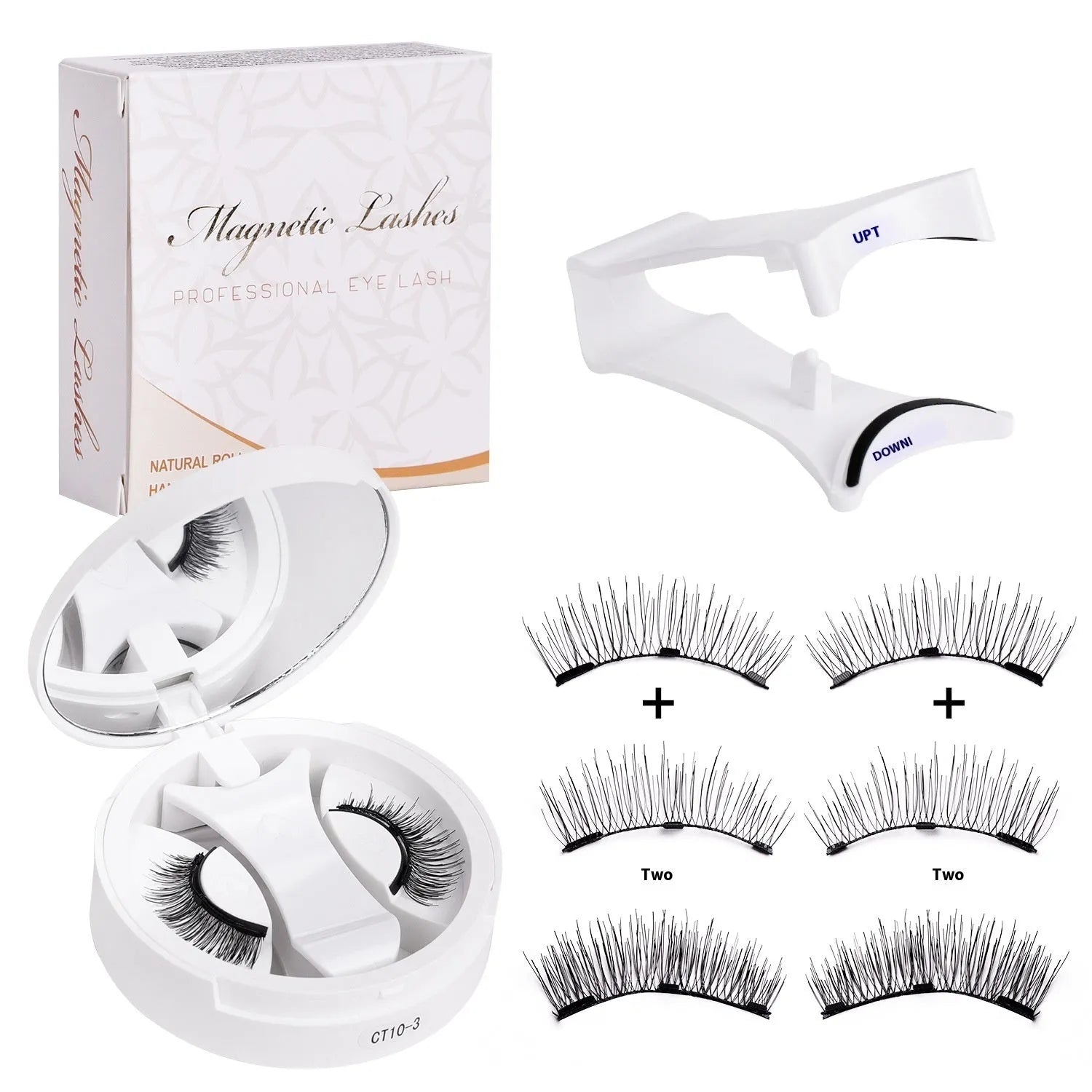 Magnetic false eyelashes integrated soap holder for portable CT10 series cosmetic tools with included eyelashes box