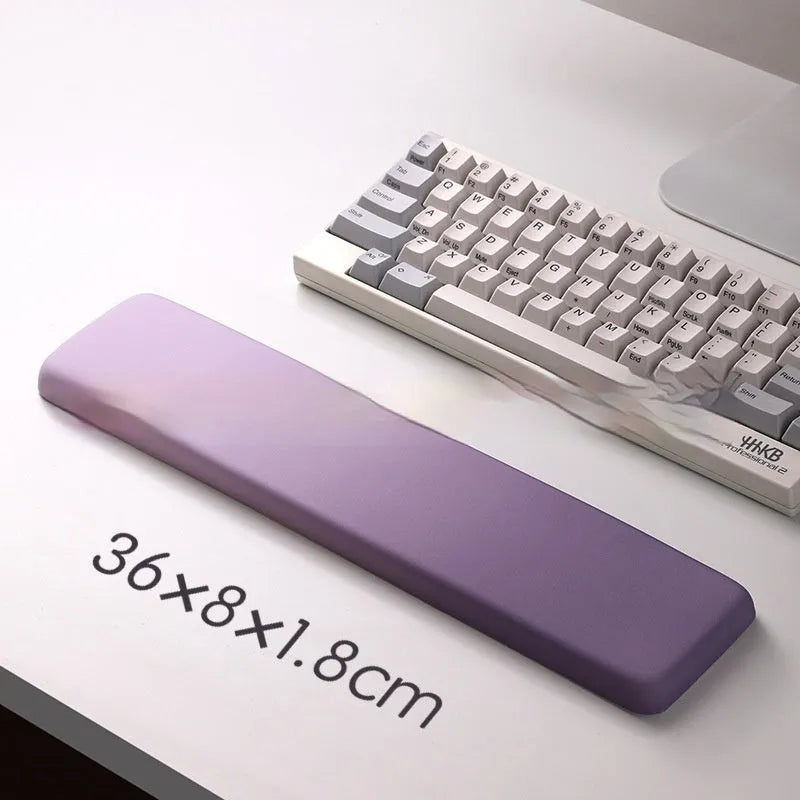 Square silicone wrist support mouse pad with cloth surface measuring 250x180mm
