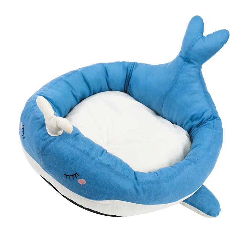 Duck shape fluffy pet bed sofa for small dogs and cats in blue or white colour