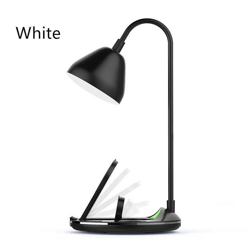 Black magnetic folding wireless charger with phone positioned at angle
