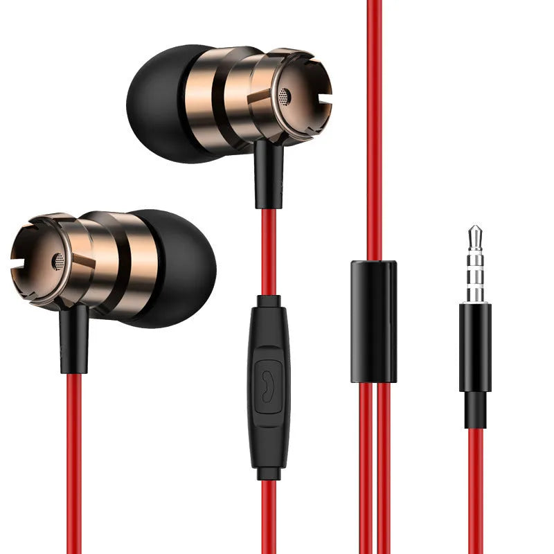 Metal turbo in-ear headphones with microphone and 3.5mm plug in various colours