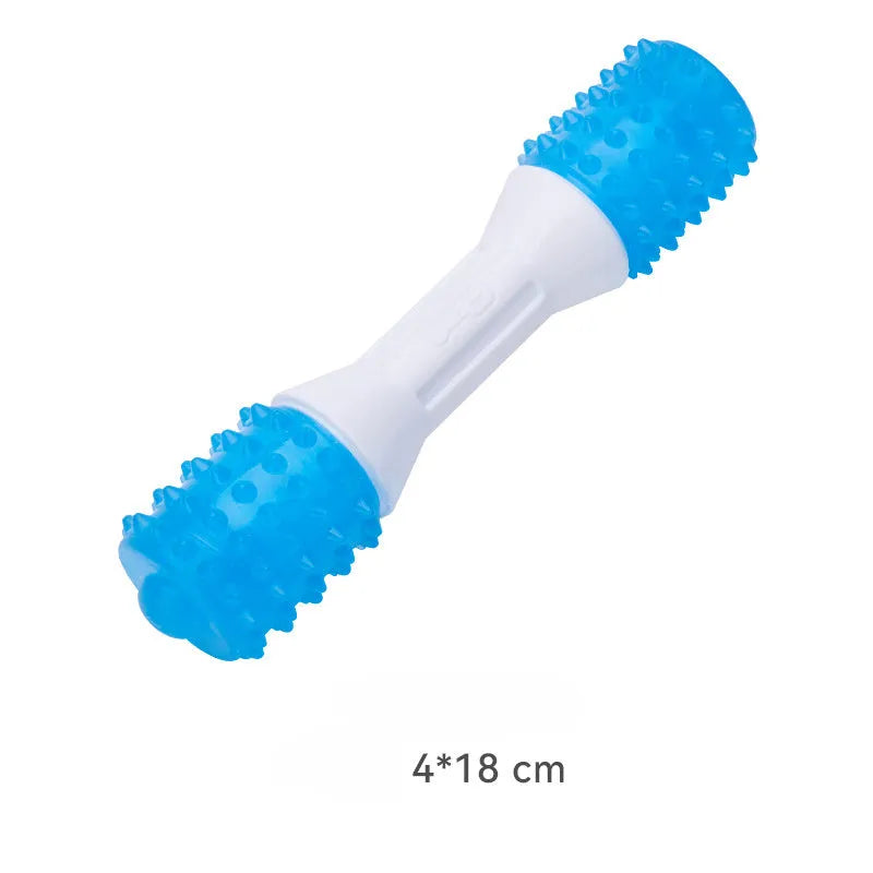 Dual-colour TPR puppy teething chew toy for dental health and moderate chewers