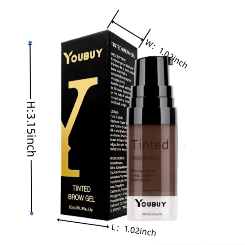 Waterproof eyebrow cream in dark gray and golden yellow shades for natural brows