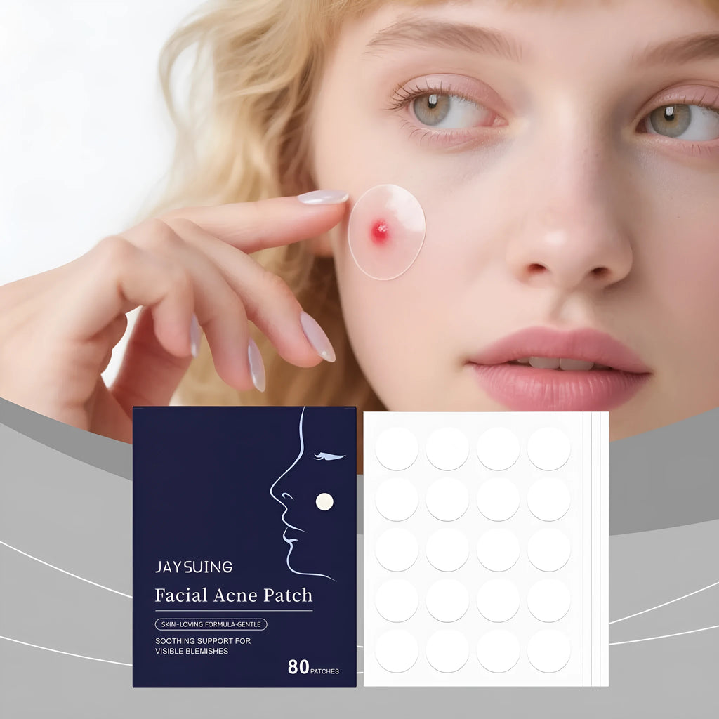 Pack of 80 gentle breathable acne patches for facial spot treatment