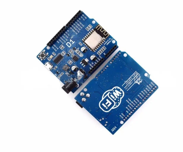 Black ESP8266 Arduino compatible WiFi development board with onboard power supply