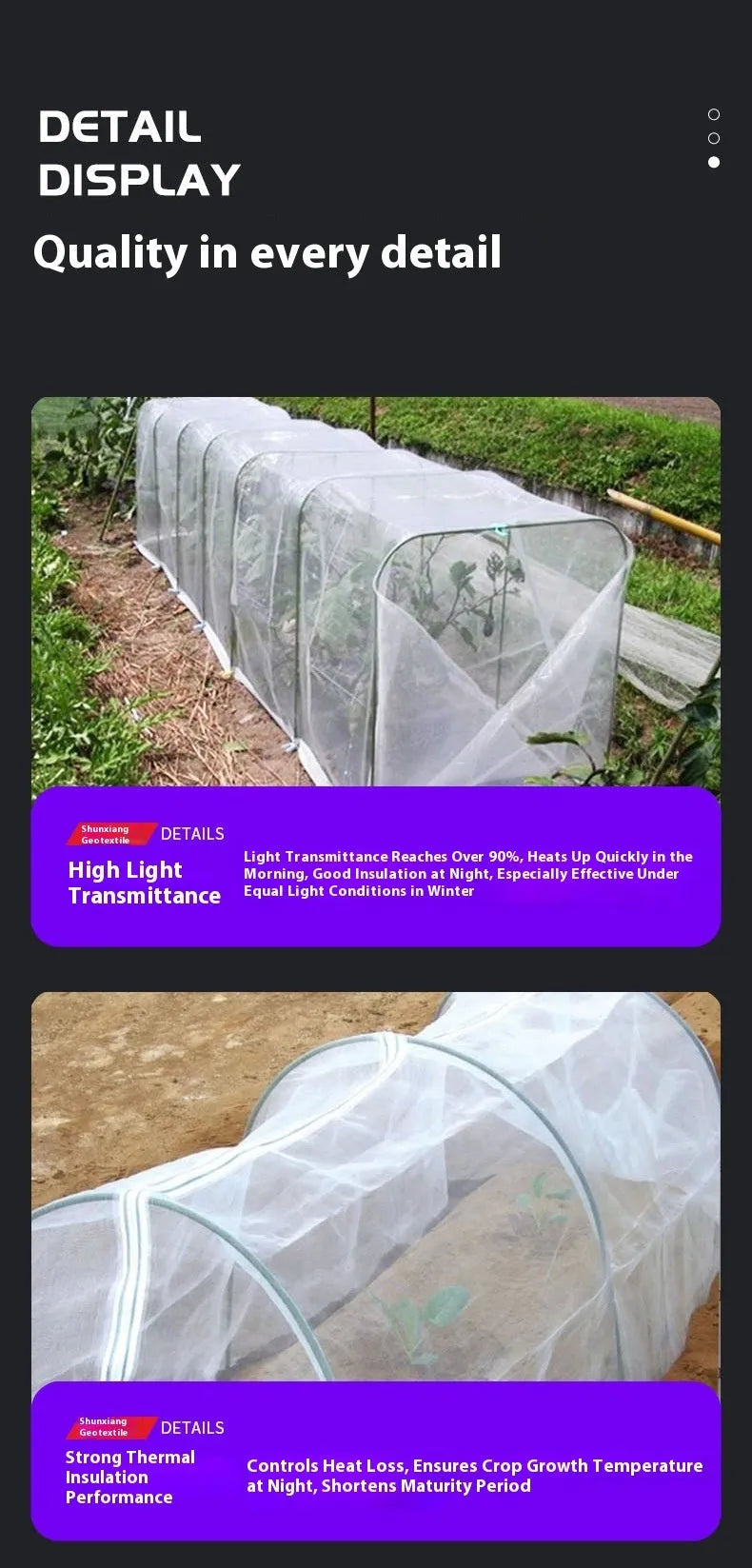 4x8 metre plastic greenhouse film for vegetable cold protection in garden setting