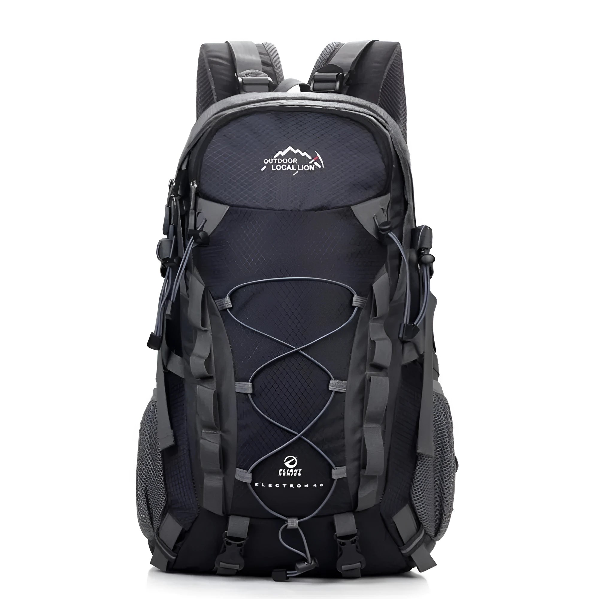 Green polyester leisure sports backpack with 20-35L capacity for outdoor activities