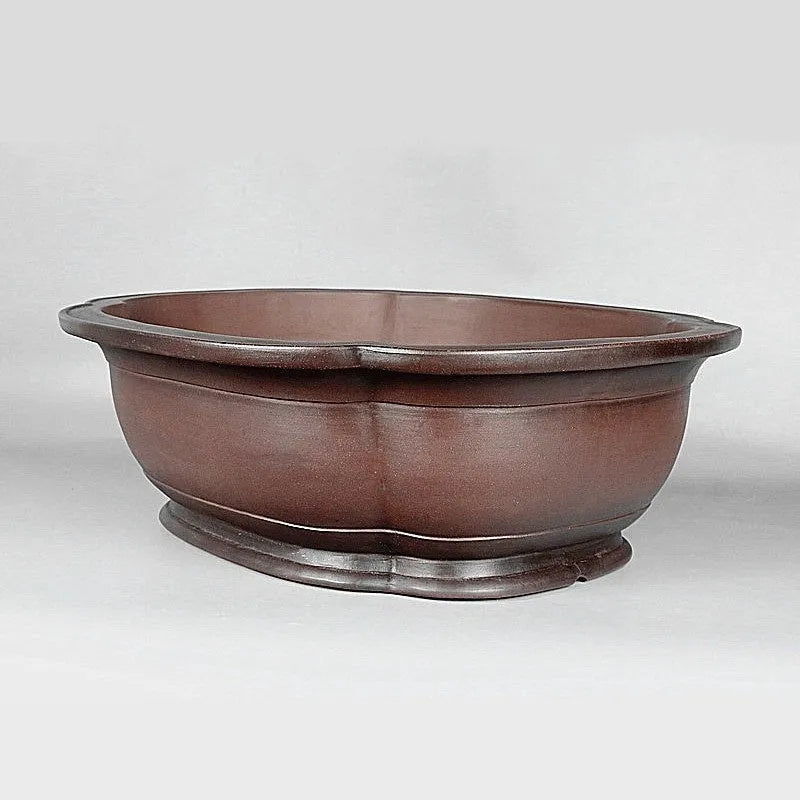Handmade antique crabapple shaped large purple clay flowerpot
