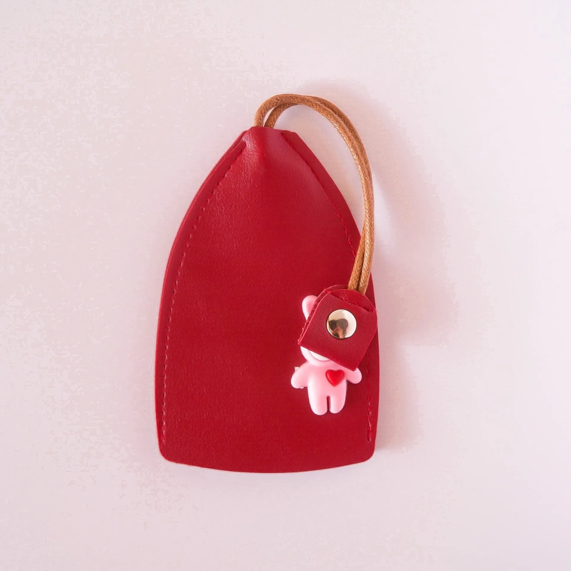 Universal large capacity PU leather car key case with credit card slots in five colour options.