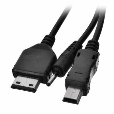 10-in-1 universal USB charging sync data cable with black plastic connectors and multiple interface adapters