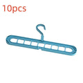 A plastic nine-hole seamless folding hanger for trousers, shown in one of five available colours.