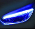 Car LED daytime running light strip with flowing turn signal function in silicone waterproof housing